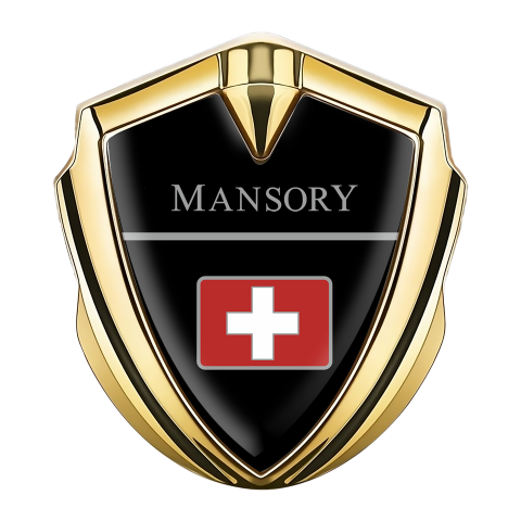 Mansory Club Emblem Badge Gold Black Base Crimson Crest Edition
