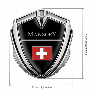 Mansory Club Emblem Badge Silver Black Base Crimson Crest Edition