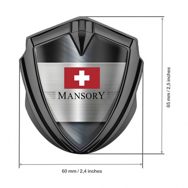 Mansory Club Domed Emblem Graphite Metallic Base Crimson Crest Design