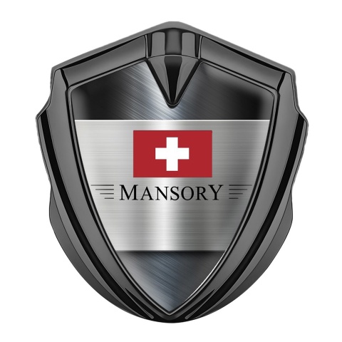 Mansory Club Domed Emblem Graphite Metallic Base Crimson Crest Design