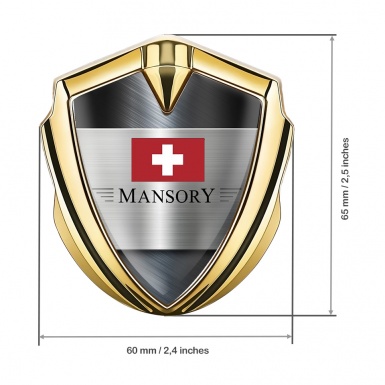 Mansory Club Domed Emblem Gold Metallic Base Crimson Crest Design