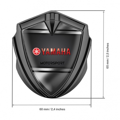 Yamaha Motorsport Emblem Ornament Graphite Metallic Frame Red Logo