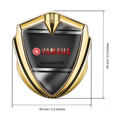 Yamaha Motorsport Emblem Ornament Gold Metallic Frame Red Logo