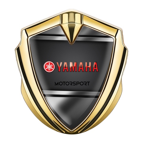 Yamaha Motorsport Emblem Ornament Gold Metallic Frame Red Logo