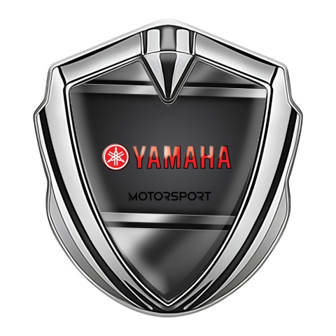 Yamaha Motorsport Emblem Ornament Silver Metallic Frame Red Logo