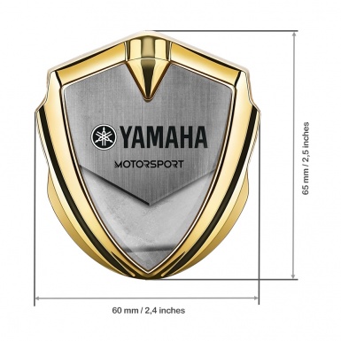 Yamaha Motorsport Emblem Car Badge Gold Tarmac Style Black Logo