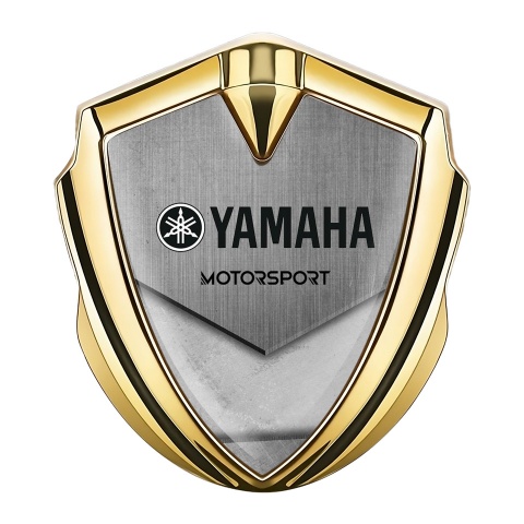 Yamaha Motorsport Emblem Car Badge Gold Tarmac Style Black Logo