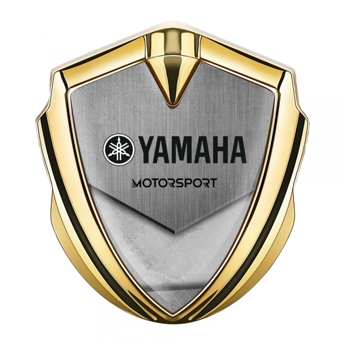 Yamaha Motorsport Emblem Car Badge Gold Tarmac Style Black Logo