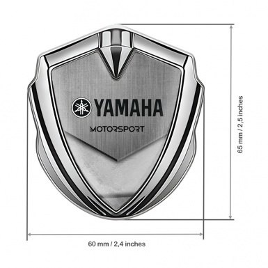 Yamaha Motorsport Emblem Car Badge Silver Tarmac Style Black Logo