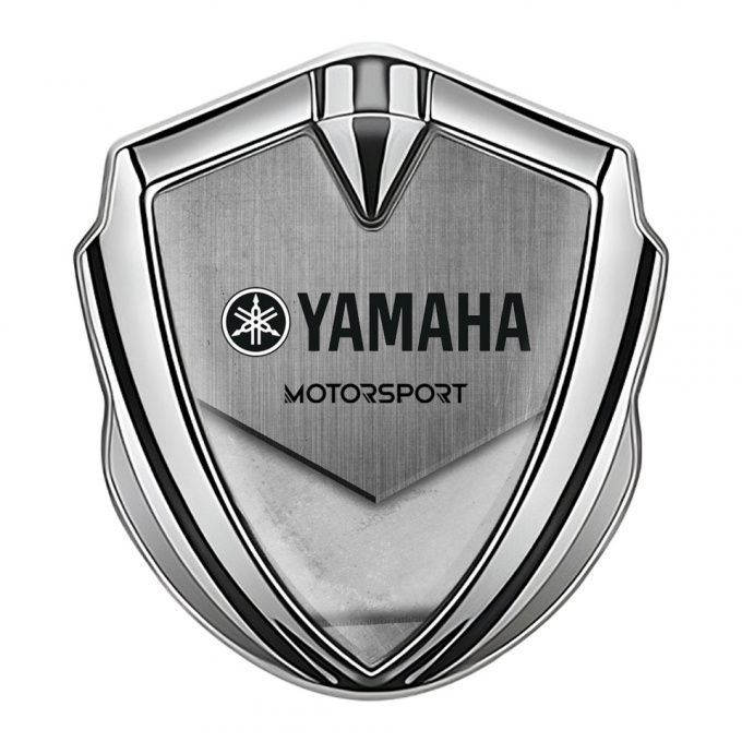 Yamaha Motorsport Emblem Car Badge Silver Tarmac Style Black Logo