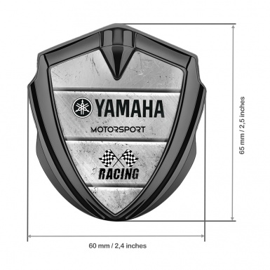 Yamaha Racing Bodyside Emblem Self Adhesive Graphite Stone Slab Black Logo