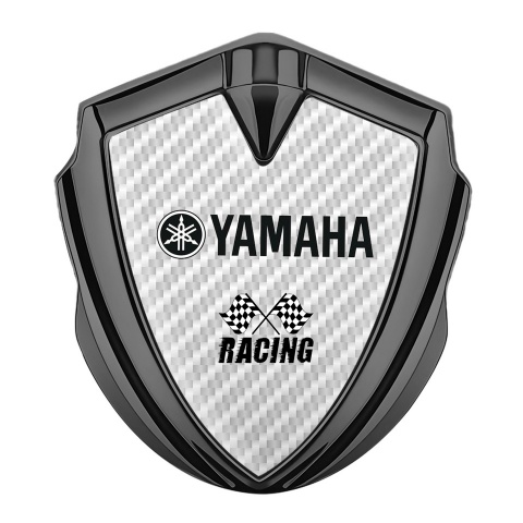 Yamaha Racing Fender Emblem Badge Graphite White Carbon Black Logo