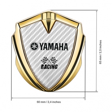 Yamaha Racing Fender Emblem Badge Gold White Carbon Black Logo