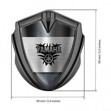 Yamaha Emblem Badge Self Adhesive Graphite Metallic Base Engine Logo