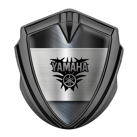 Yamaha Emblem Badge Self Adhesive Graphite Metallic Base Engine Logo