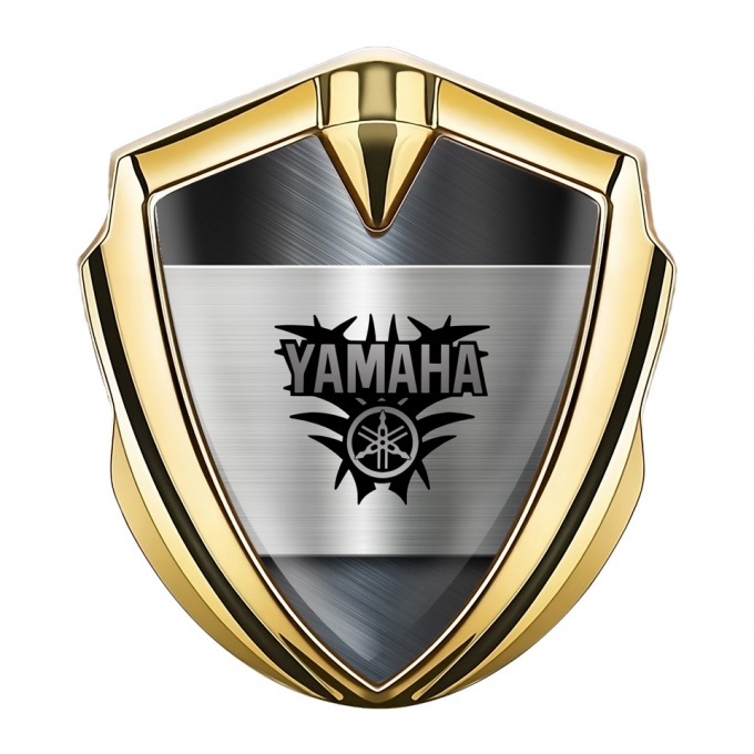 Yamaha Emblem Badge Self Adhesive Gold Metallic Base Engine Logo