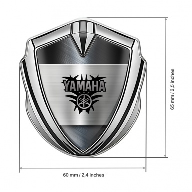 Yamaha Emblem Badge Self Adhesive Silver Metallic Base Engine Logo