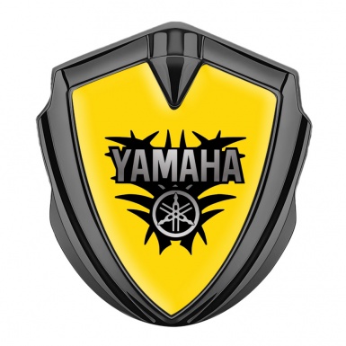 Yamaha Emblem Fender Badge Graphite Yellow Base Black Engine Logo