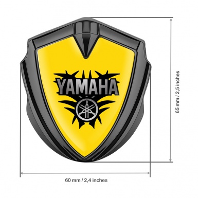 Yamaha Emblem Fender Badge Graphite Yellow Base Black Engine Logo