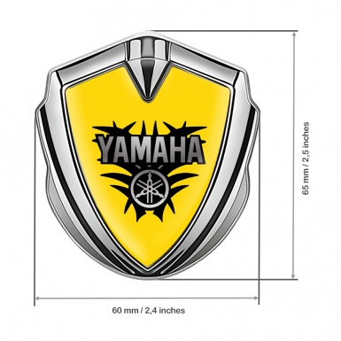 Yamaha Emblem Fender Badge Silver Yellow Base Black Engine Logo