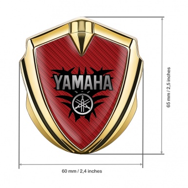 Yamaha Emblem Self Adhesive Gold Red Carbon Black Tribal Edition