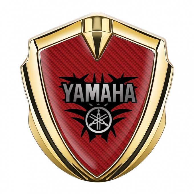 Yamaha Emblem Self Adhesive Gold Red Carbon Black Tribal Edition