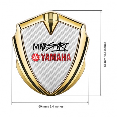 Yamaha Emblem Badge Gold White Carbon Red Motorsport Edition
