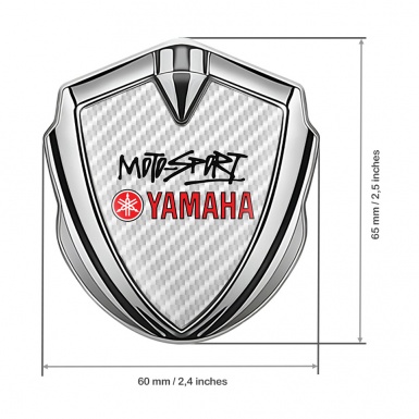 Yamaha Emblem Badge Silver White Carbon Red Motorsport Edition