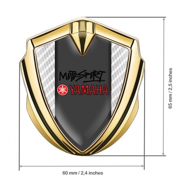 Yamaha Domed Emblem Gold White Carbon Dark Motorsport Logo