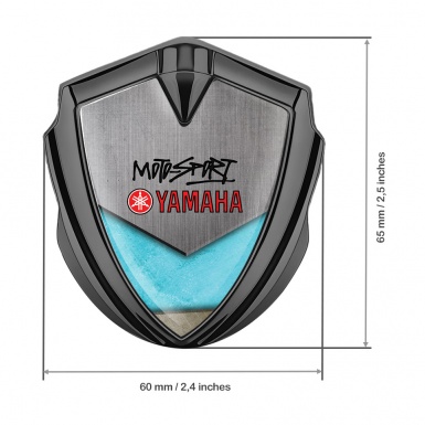 Yamaha Motorsport Bodyside Domed Emblem Graphite Turquoise Fragment