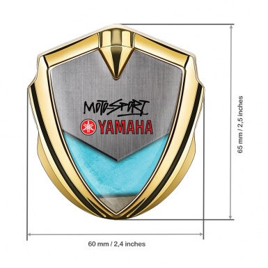 Yamaha Motorsport Bodyside Domed Emblem Gold Turquoise Fragment