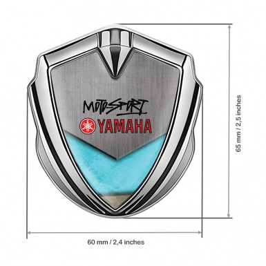 Yamaha Motorsport Bodyside Domed Emblem Silver Turquoise Fragment