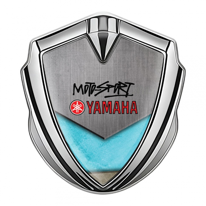 Yamaha Motorsport Bodyside Domed Emblem Silver Turquoise Fragment