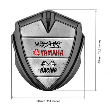 Yamaha Racing Emblem Car Badge Graphite Heavy Stone Motorsport Logo