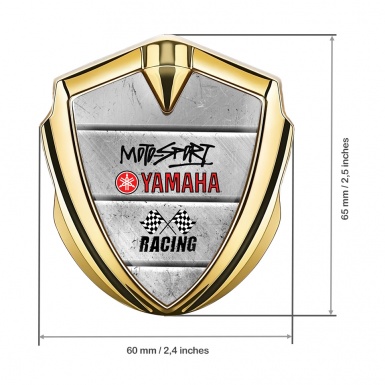 Yamaha Racing Emblem Car Badge Gold Heavy Stone Motorsport Logo