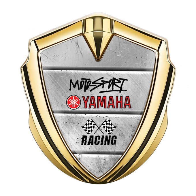 Yamaha Racing Emblem Car Badge Gold Heavy Stone Motorsport Logo