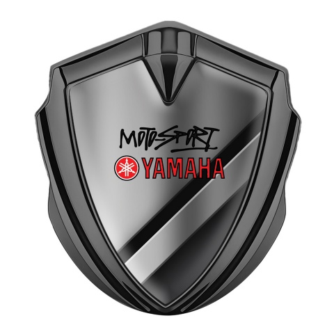 Yamaha Motorsport Domed Badge Graphite Polished Metal Classic Logo