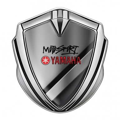 Yamaha Motorsport Domed Badge Silver Polished Metal Classic Logo