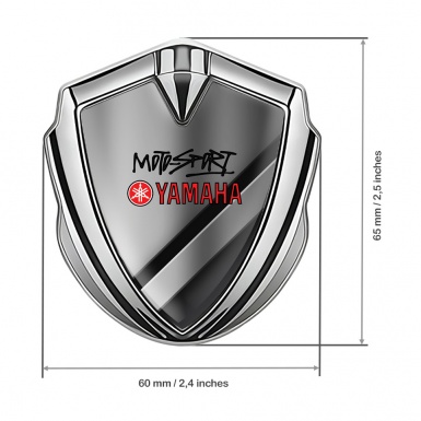 Yamaha Motorsport Domed Badge Silver Polished Metal Classic Logo