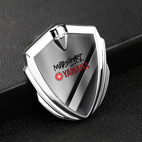 Yamaha Motorsport Domed Badge Silver Polished Metal Classic Logo