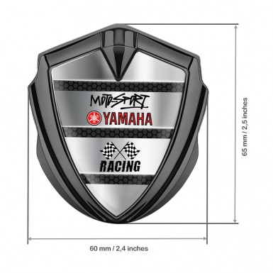 Yamaha Motorsport Metal Domed Emblem Graphite Dark Hex Metallic Elements