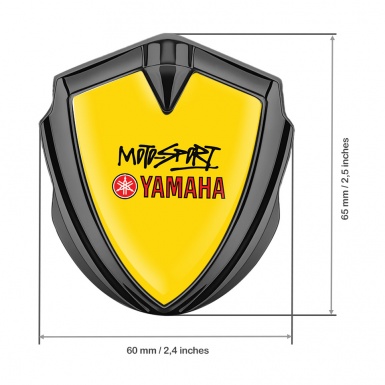 Yamaha Motorsport Emblem Badge Self Adhesive Graphite Yellow Red Logo
