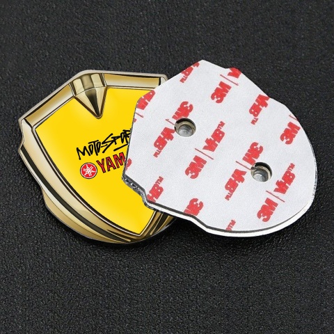 Yamaha Motorsport Emblem Badge Self Adhesive Gold Yellow Red Logo