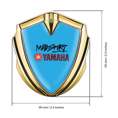 Yamaha Motorsport Fender Emblem Badge Gold Sky Blue Red Logo