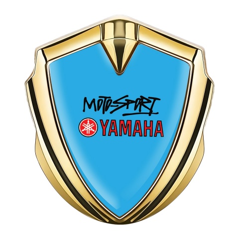 Yamaha Motorsport Fender Emblem Badge Gold Sky Blue Red Logo