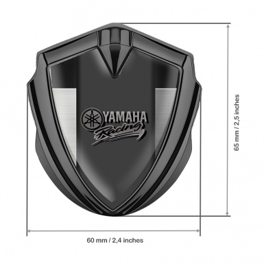 Yamaha Racing Emblem Trunk Badge Graphite Brushed Metal Fragment