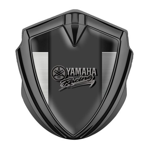 Yamaha Racing Emblem Trunk Badge Graphite Brushed Metal Fragment