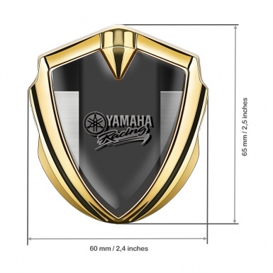 Yamaha Racing Emblem Trunk Badge Gold Brushed Metal Fragment