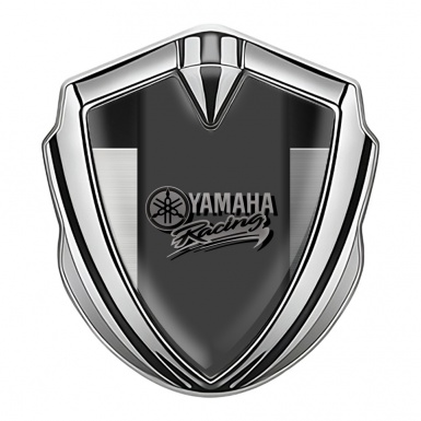 Yamaha Racing Emblem Trunk Badge Silver Brushed Metal Fragment