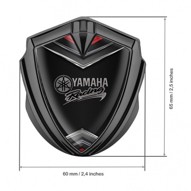 Yamaha Racing Domed Emblem Graphite Dark Mesh Chrome Elements